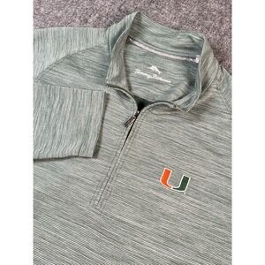 Tommy Bahama 1/4 Zip Miami Hurricanes Pullover Men 2XL The U Performance NCA New